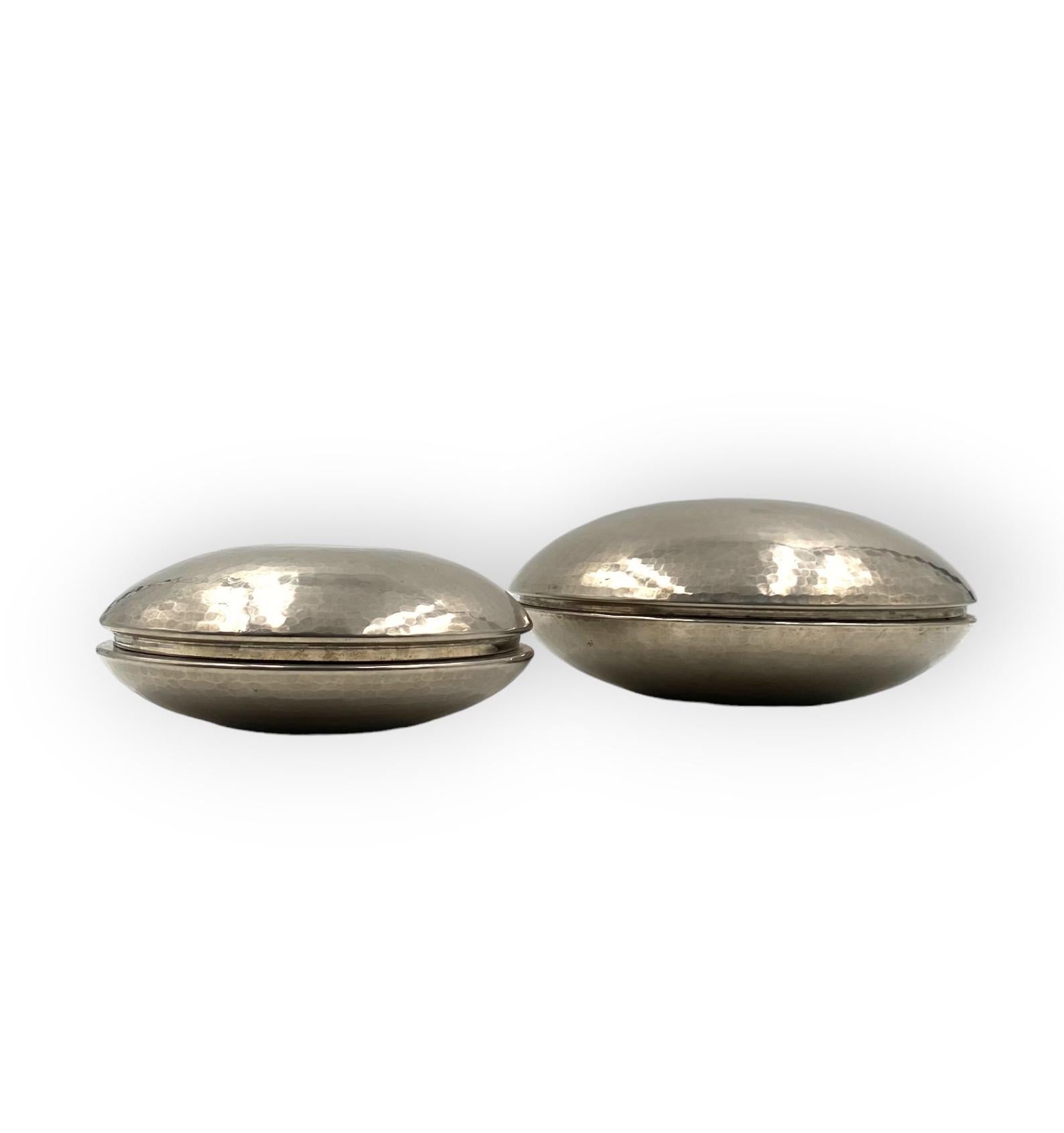 Hollywood regency silver-plated set of 2 vide poche, M. Marini, Laras Italy 1970 For Sale 8