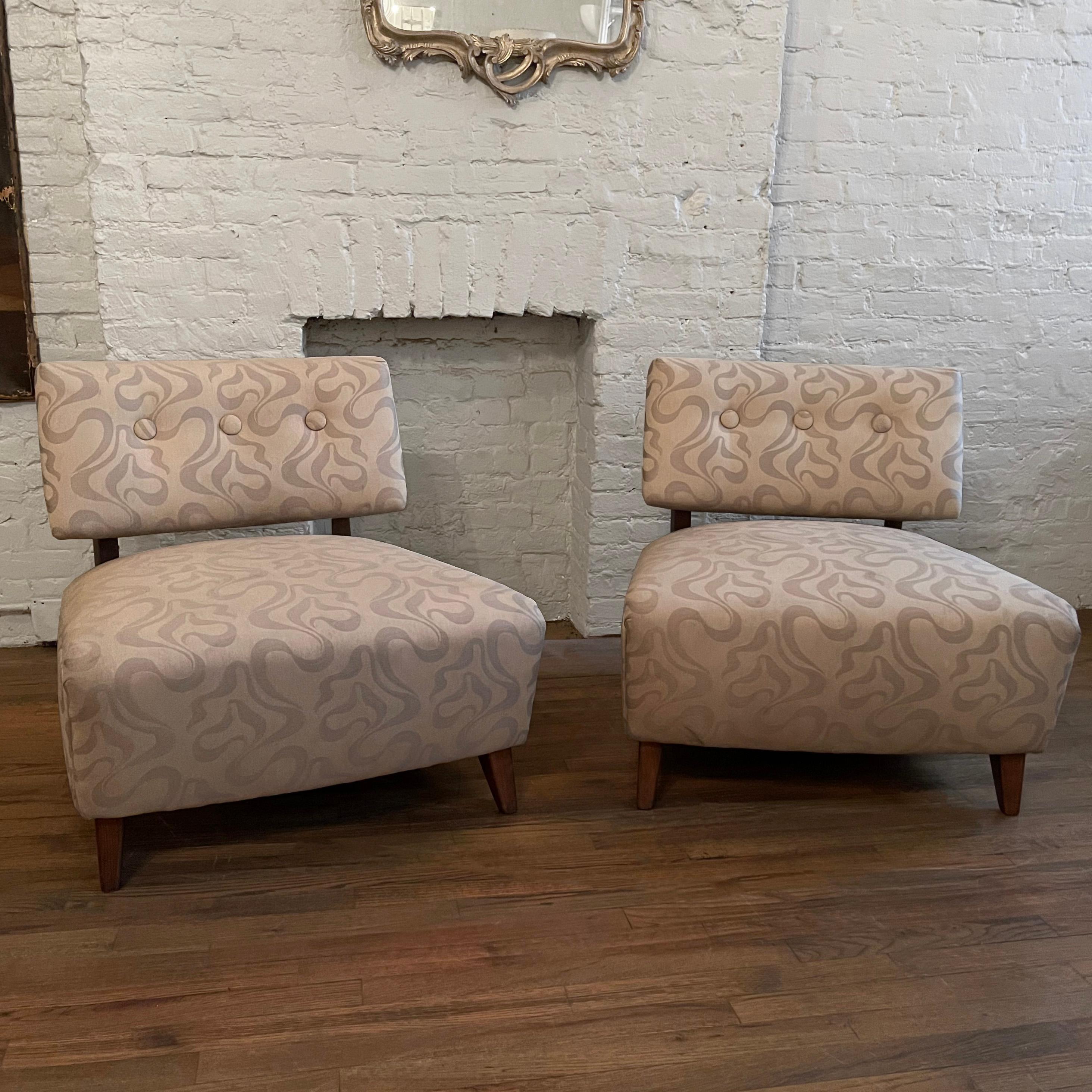 American Hollywood Regency Slipper Chairs in the Style of Billy Haines For Sale