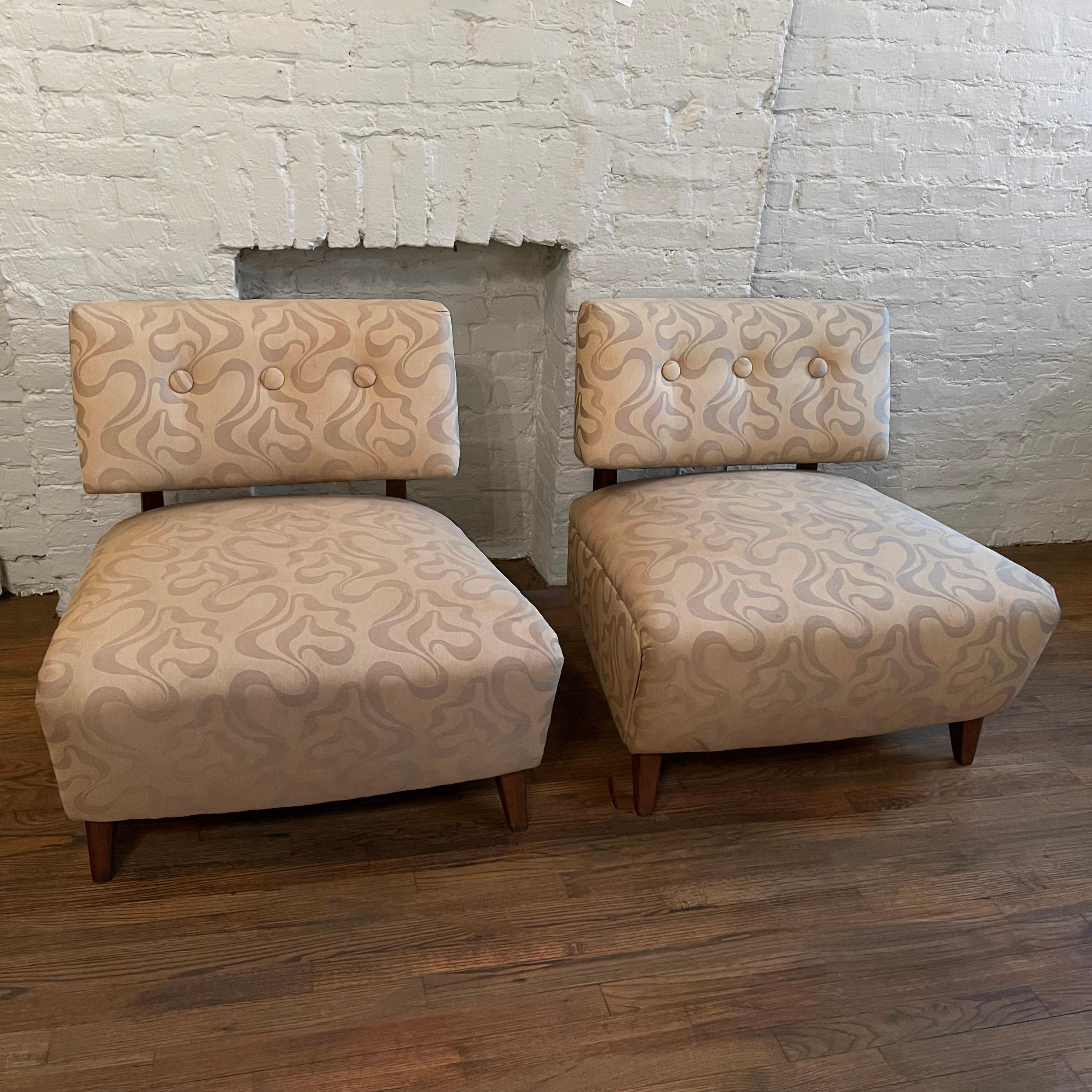 20th Century Hollywood Regency Slipper Chairs in the Style of Billy Haines
