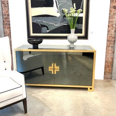 Hollywood Regency Smoked Credenza