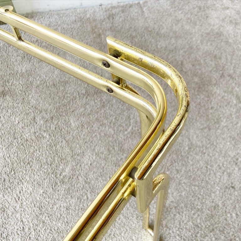 Hollywood Regency Smoked Glass Top Console Table For Sale at 1stDibs