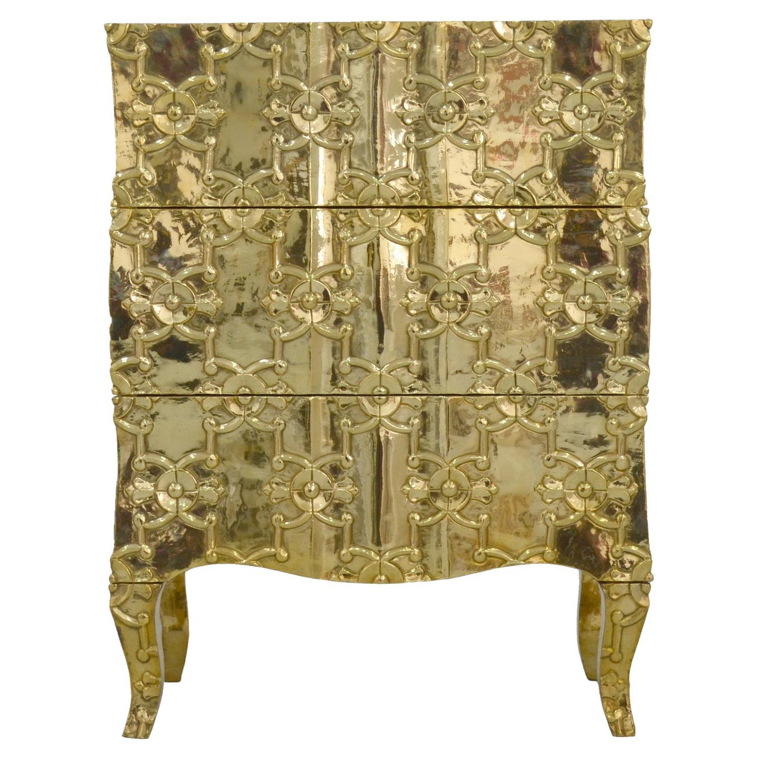 Hollywood Regency Smooth Brass Demi Semainier – Paul Mathieu