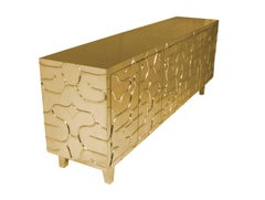 Hollywood Regency Smooth Brass Mystique Credenza – Sculpted
