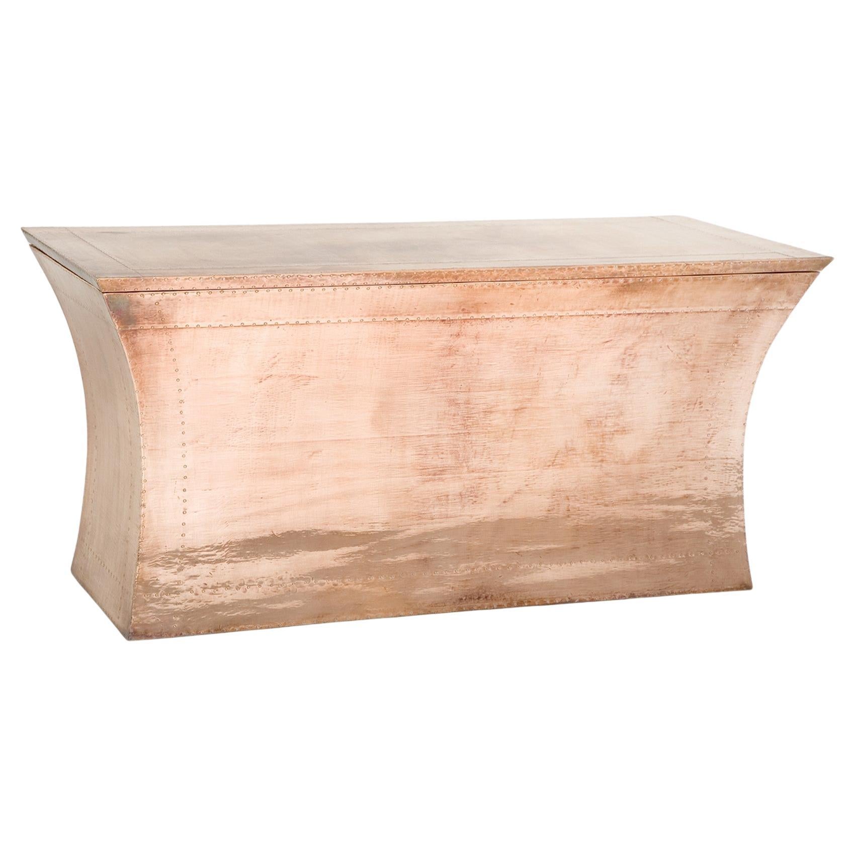 Hollywood Regency Smooth Copper Storage Bench – Vaisseau Trunk