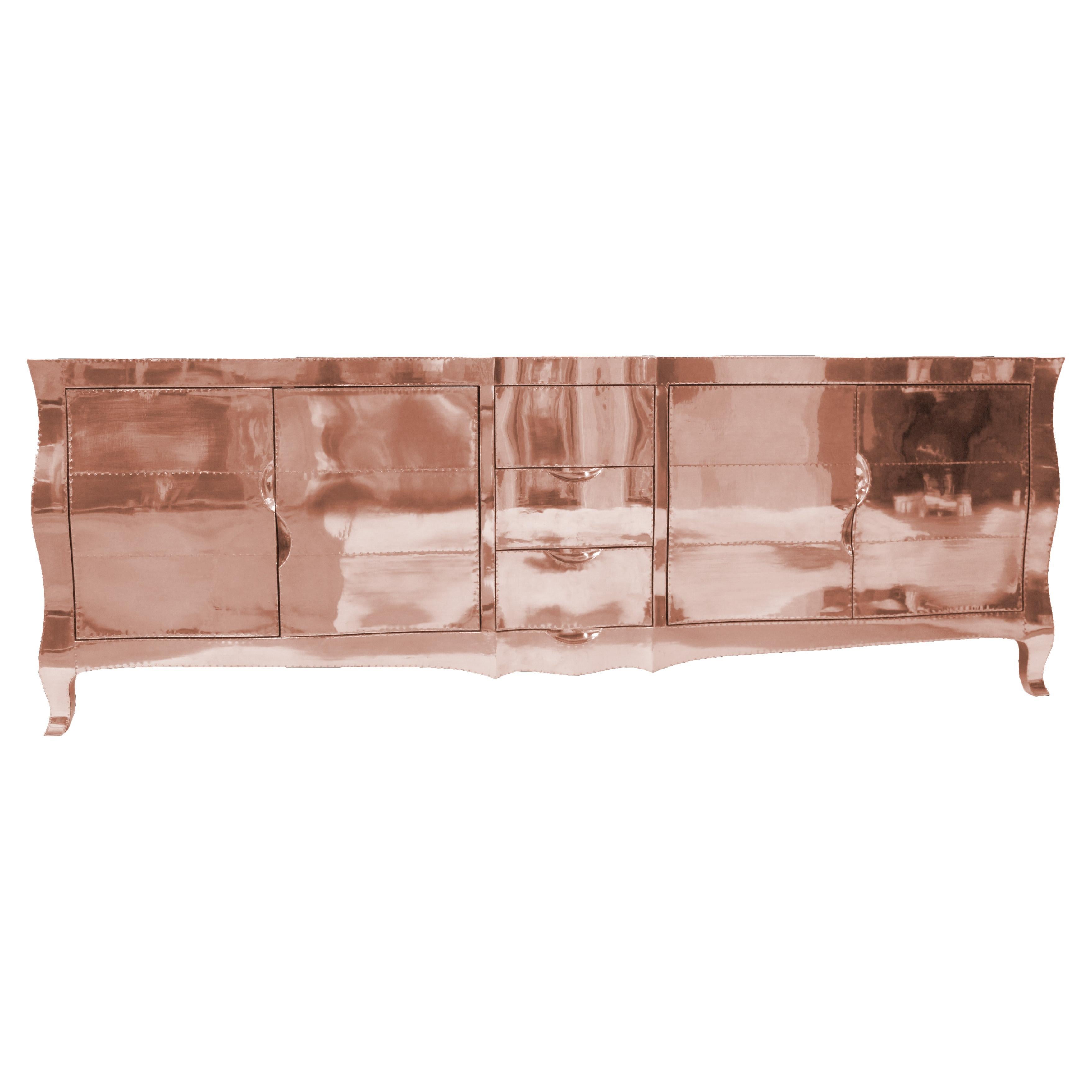 Hollywood Regency Smooth White Bronze Credenza – Cabriole Leg, Paul Mathieu