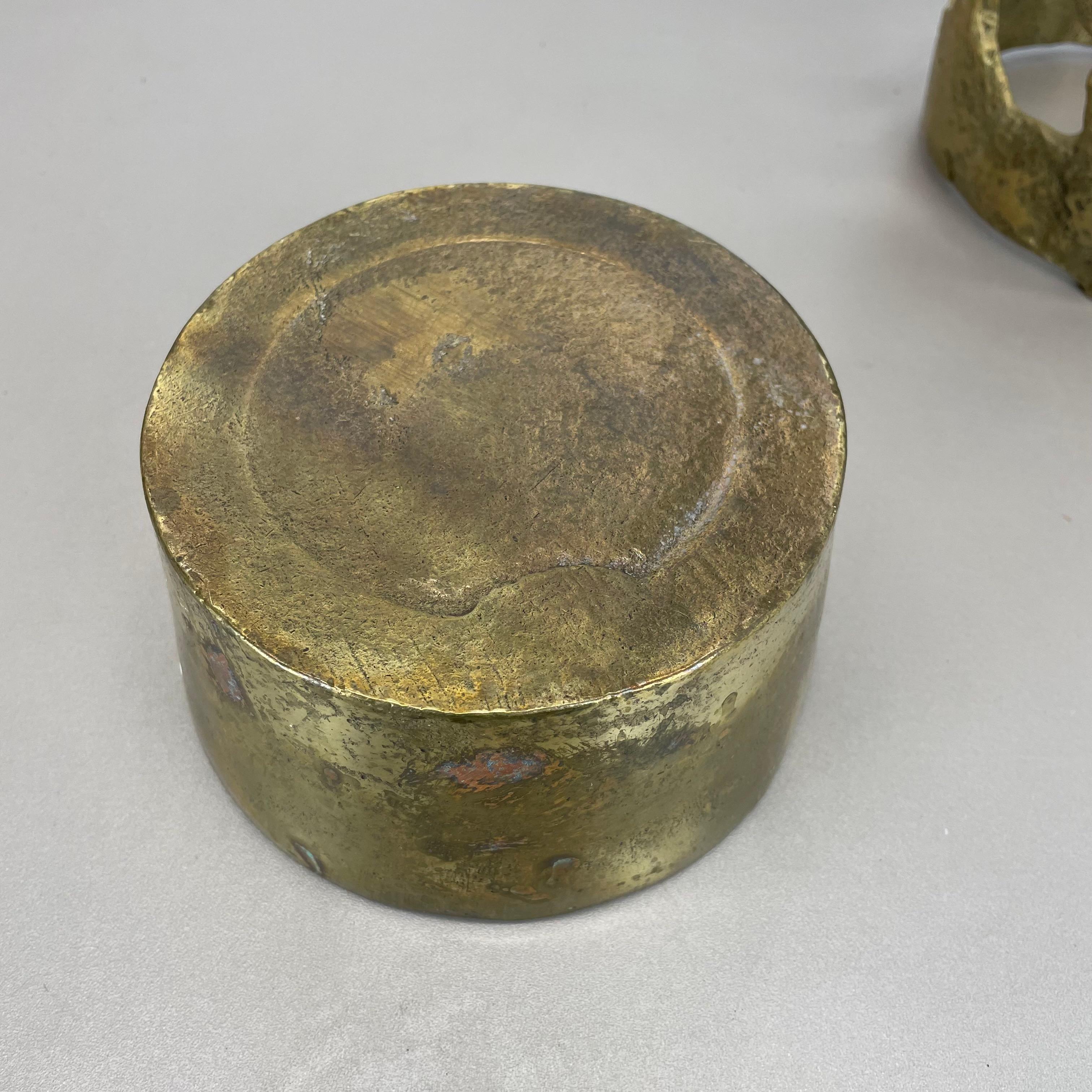 Hollywood Regency solide 11kg Brutalist Brass Umbrella Stand, Italie, 1970 en vente 13