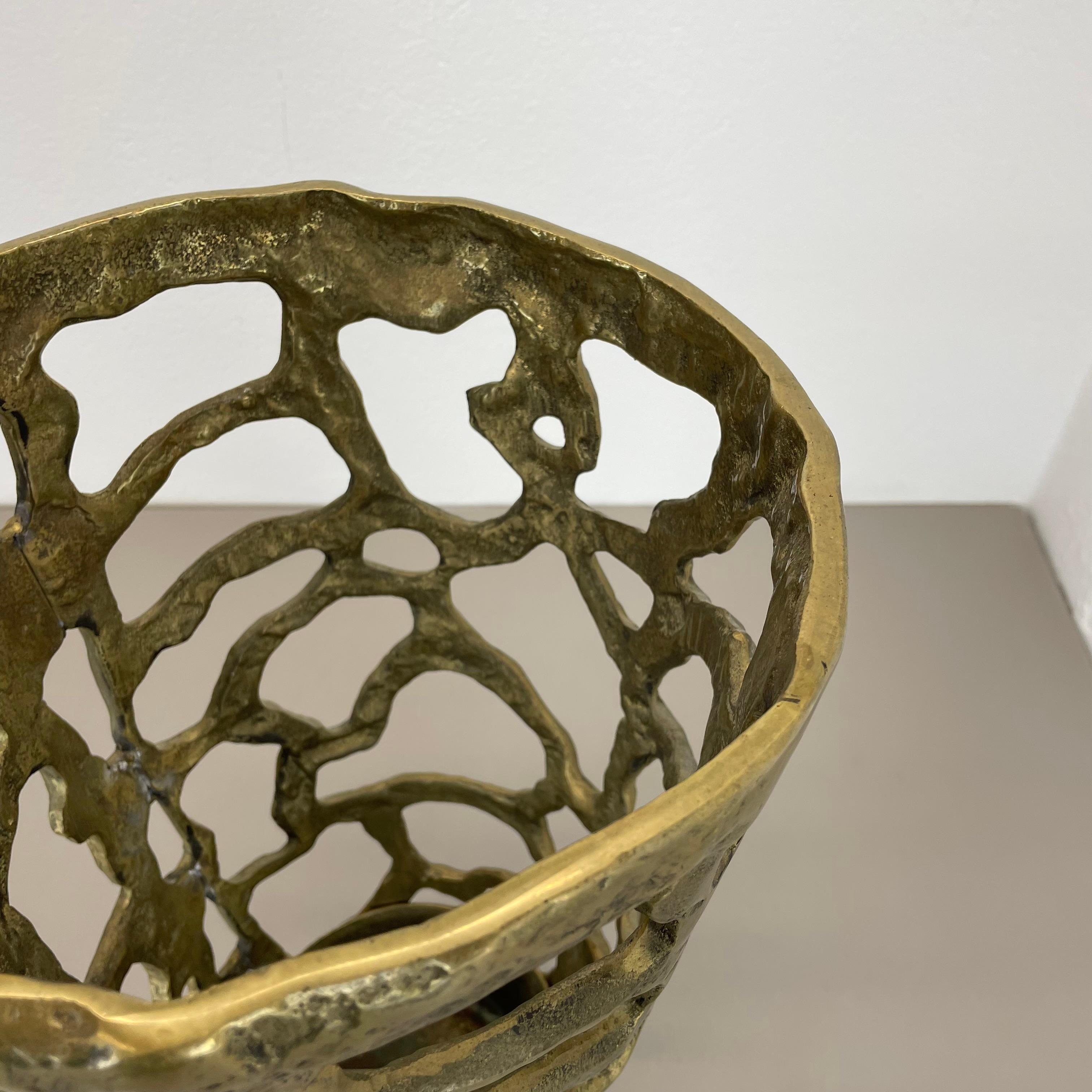Laiton Hollywood Regency solide 11kg Brutalist Brass Umbrella Stand, Italie, 1970 en vente