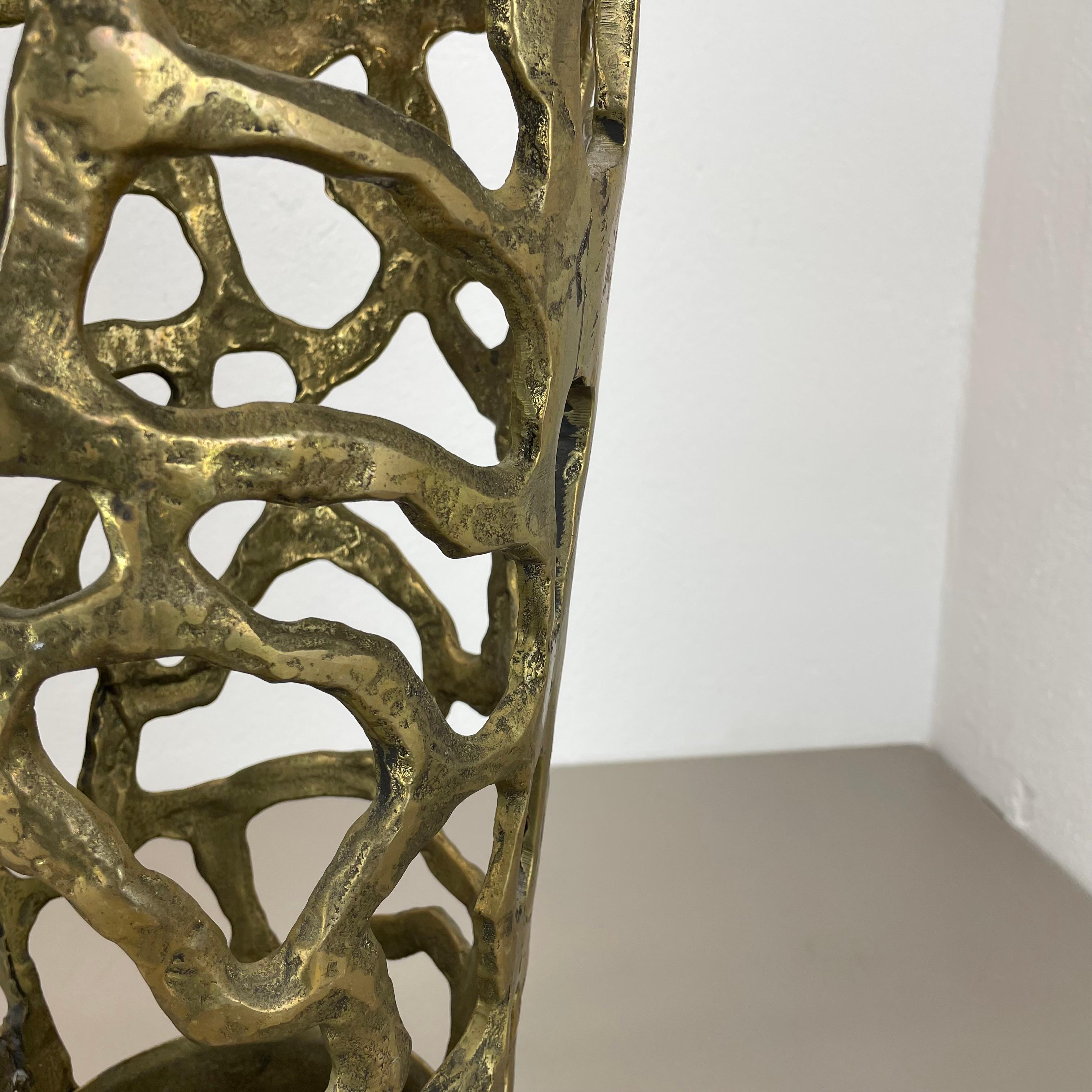 Hollywood Regency solide 11kg Brutalist Brass Umbrella Stand, Italie, 1970 en vente 2