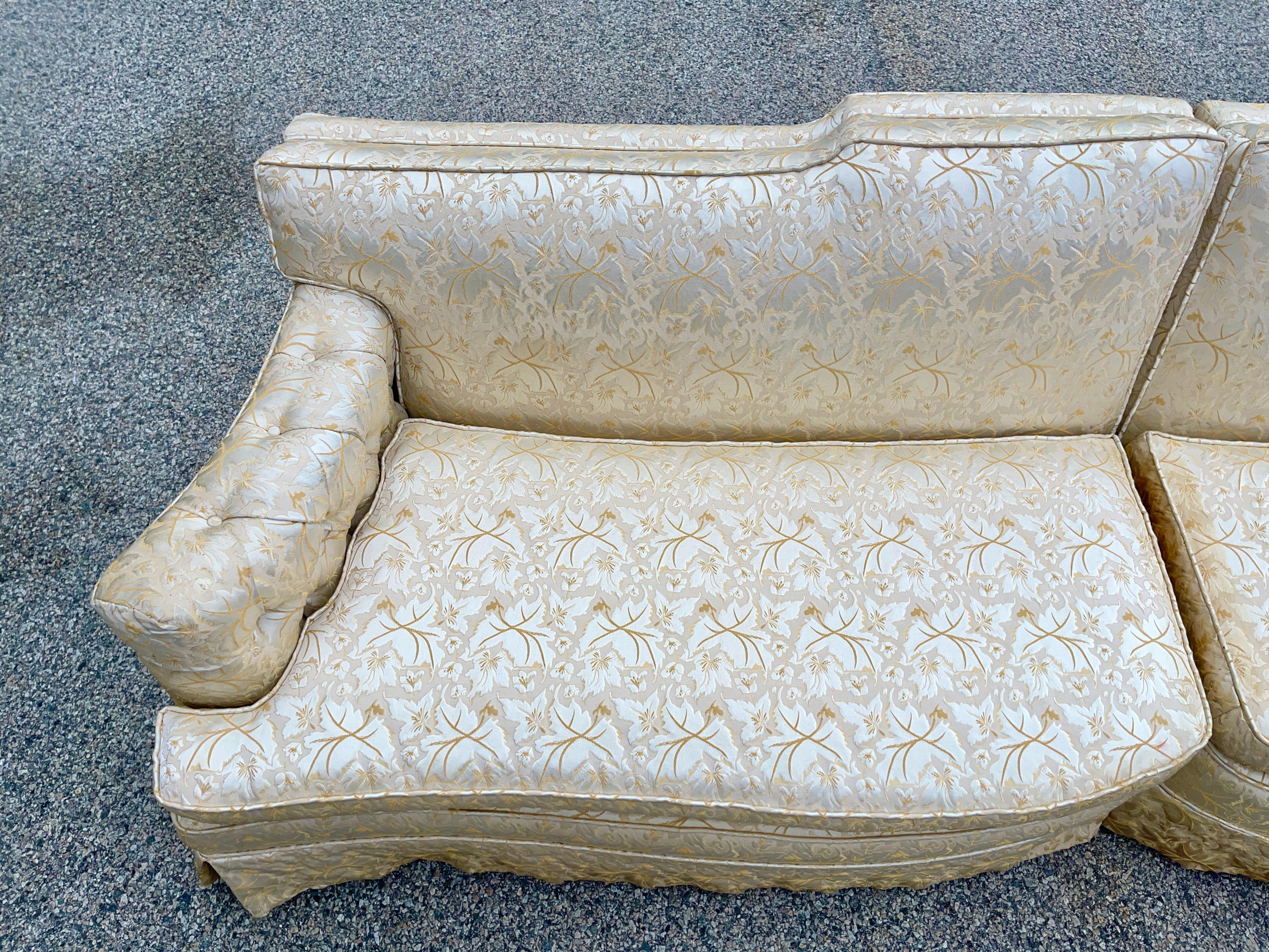 Mid-20th Century Hollywood Regency Split Sofa For Sale