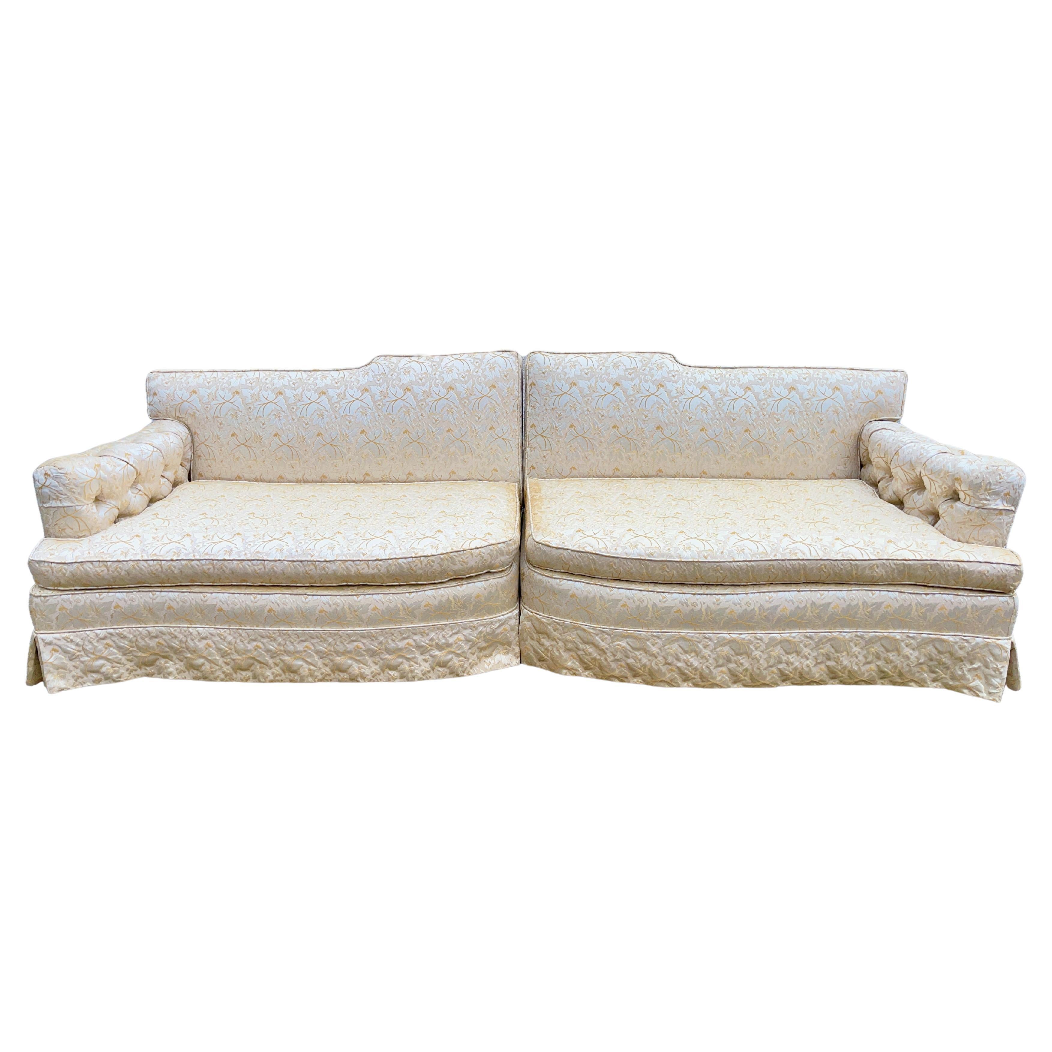 Hollywood Regency Split Sofa For Sale at 1stDibs