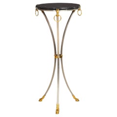 Tavolo Gueridon con piedistallo con piano in marmo Hollywood Regency