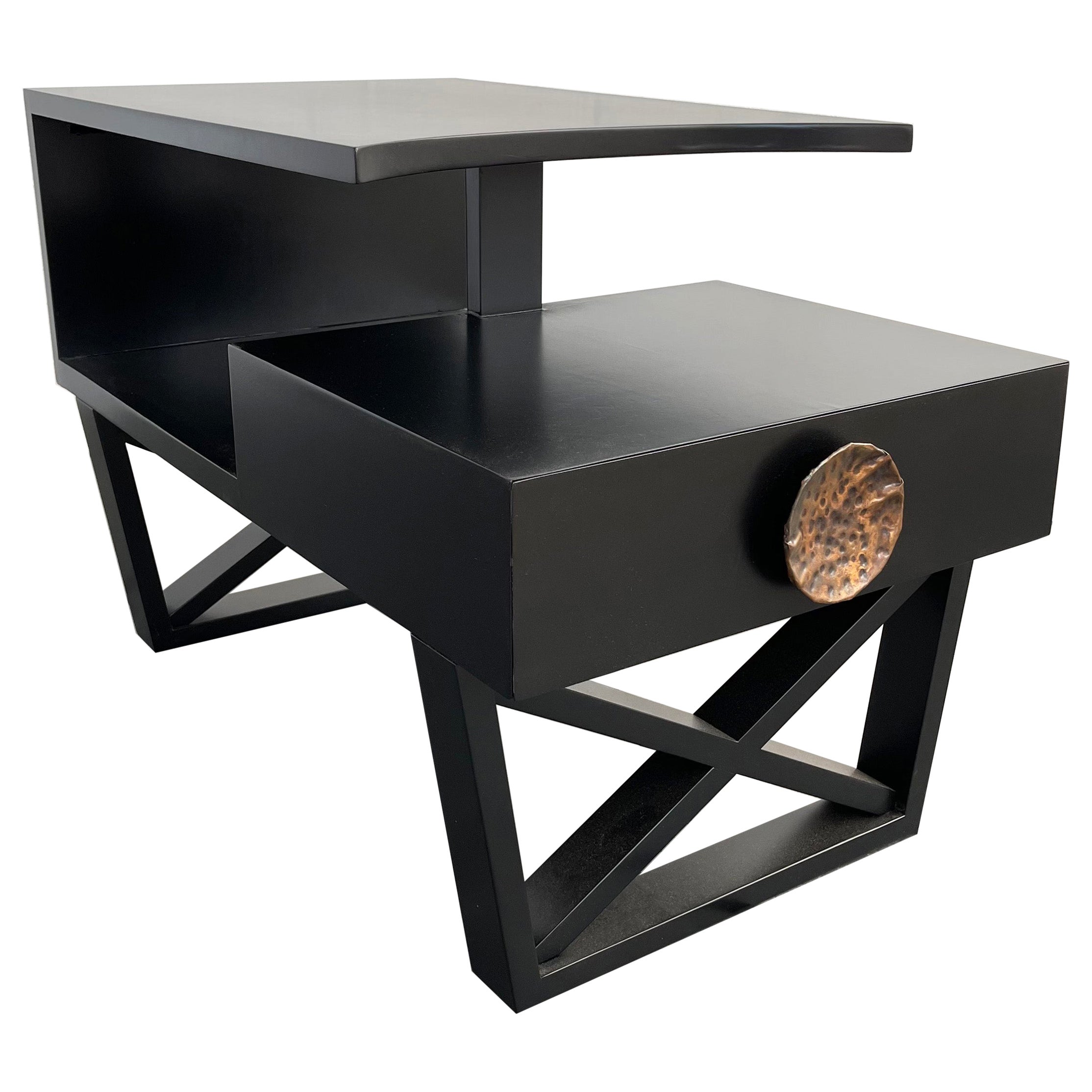 Hollywood Regency Stepped Side Table Attributed To James Mont