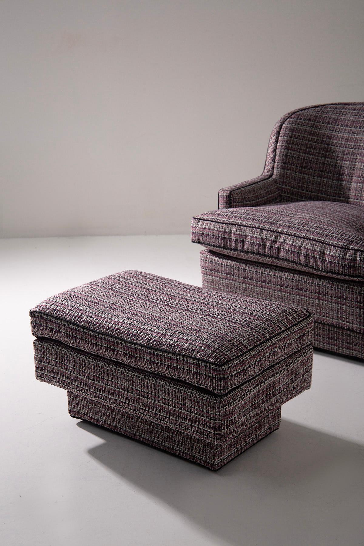 Conjunto de sillón y otomana estilo Hollywood Regency Unknown en venta
