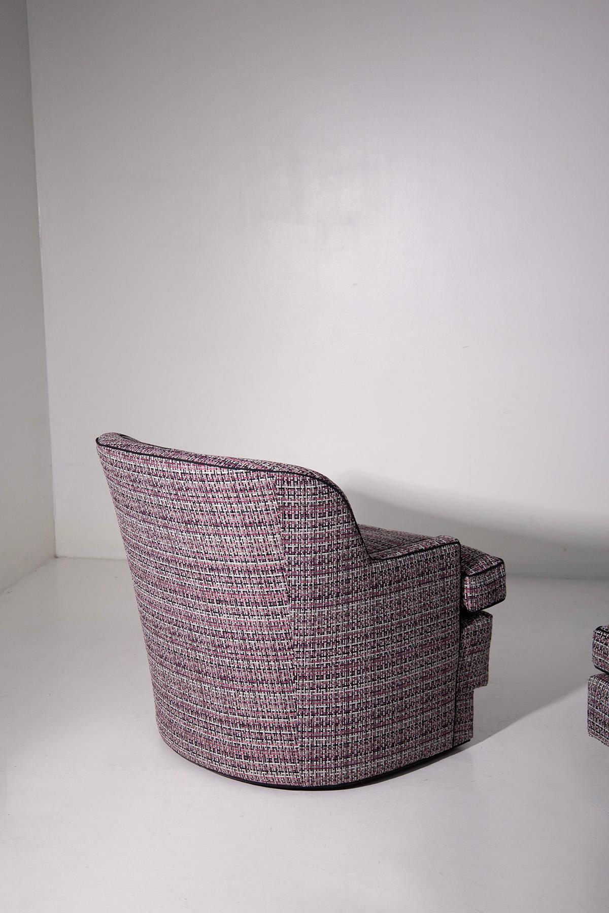 Conjunto de sillón y otomana estilo Hollywood Regency en venta 1