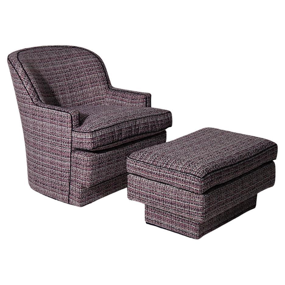 Hollywood Regency style armchair and ottoman set