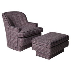 Hollywood Regency style armchair and ottoman set