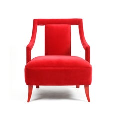 Hollywood Regency Style Armchair with Slimmed Down Armrests
