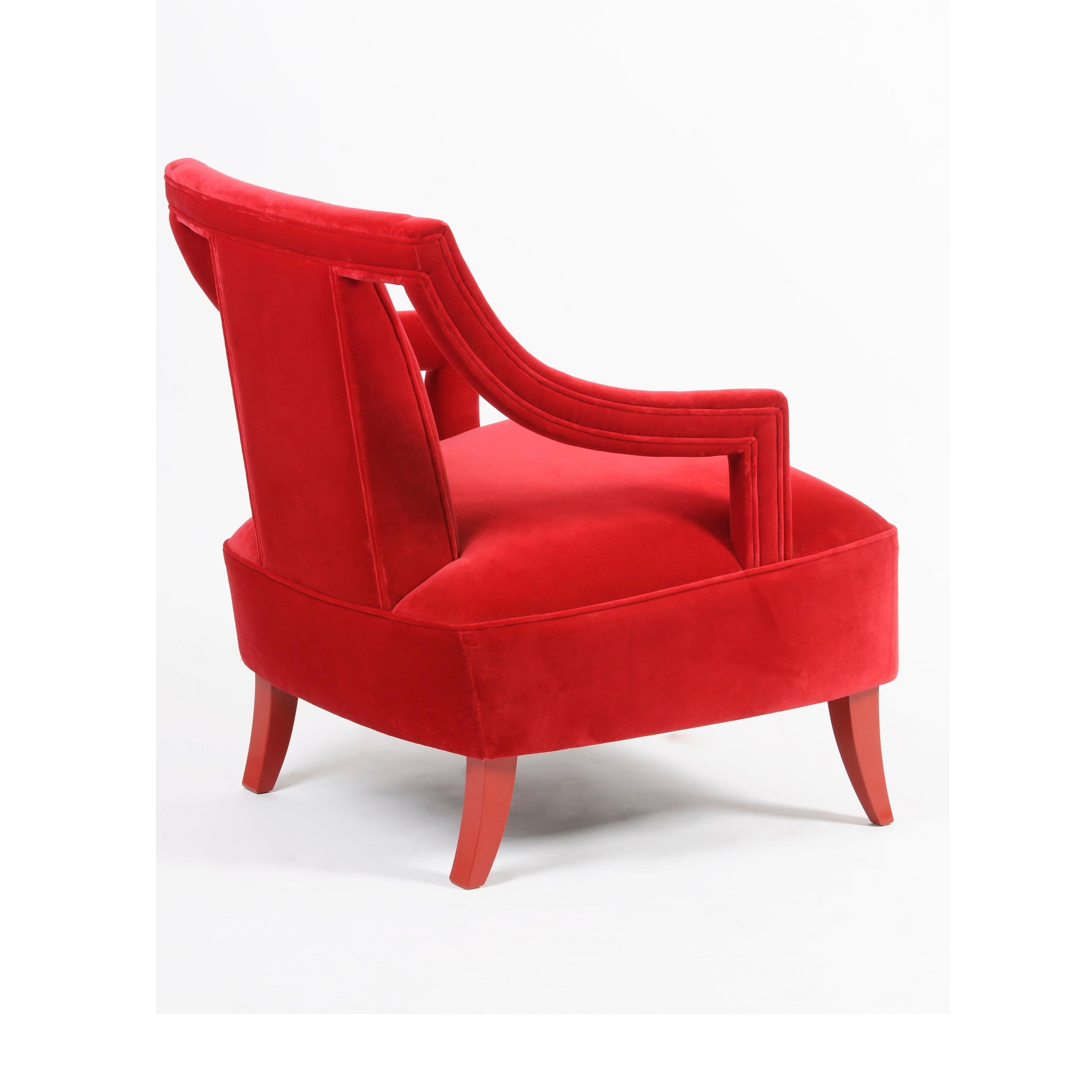 Sessel im Hollywood-Regency-Stil mit geschwungenen Daunen-Sesseln (Moderne) im Angebot