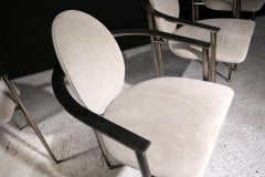 8 Belgo-Chrom-Stühle im Hollywood-Regency-Stil 1980