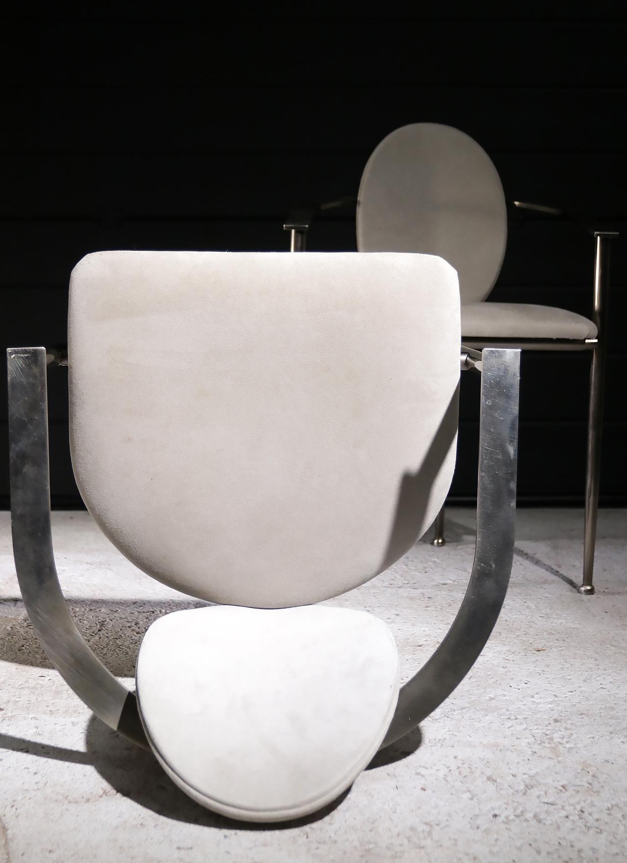 8 Hollywood Regency Style Belgo Chrom Chairs 1980 2