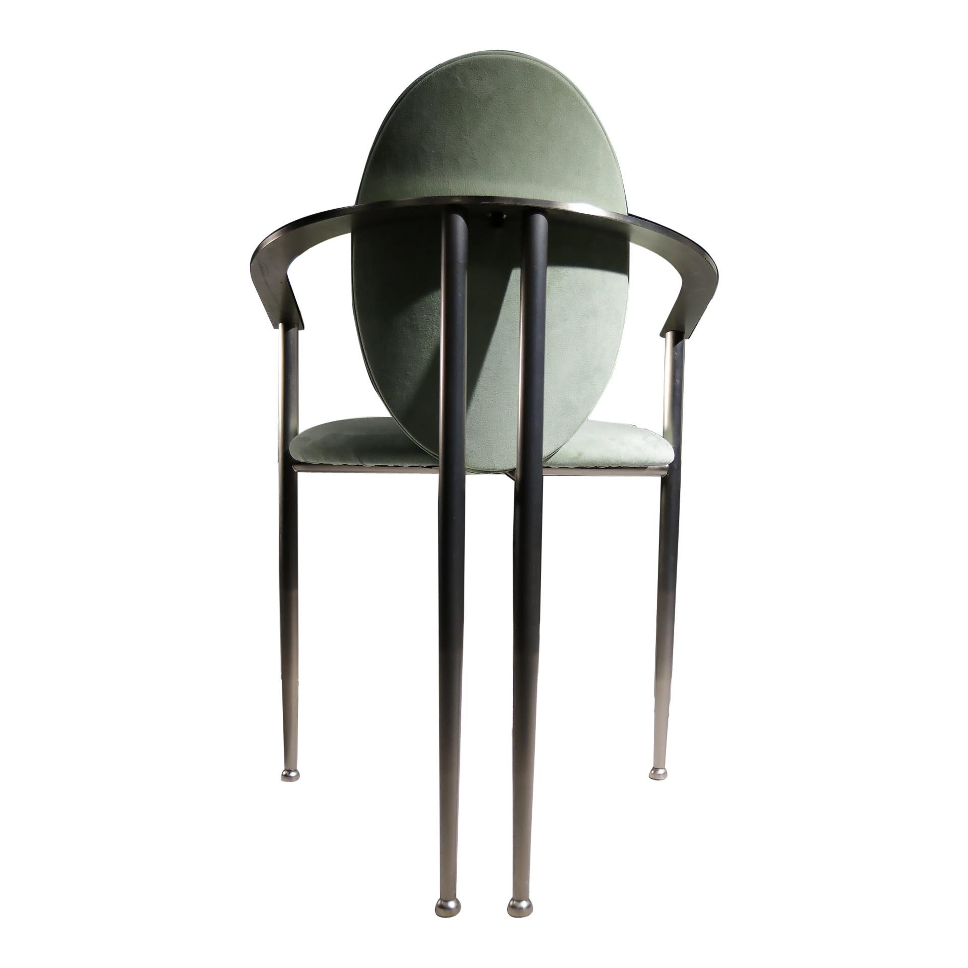 4 Hollywood Regency Style Belgo Chrom Chairs Mint Green, 1980