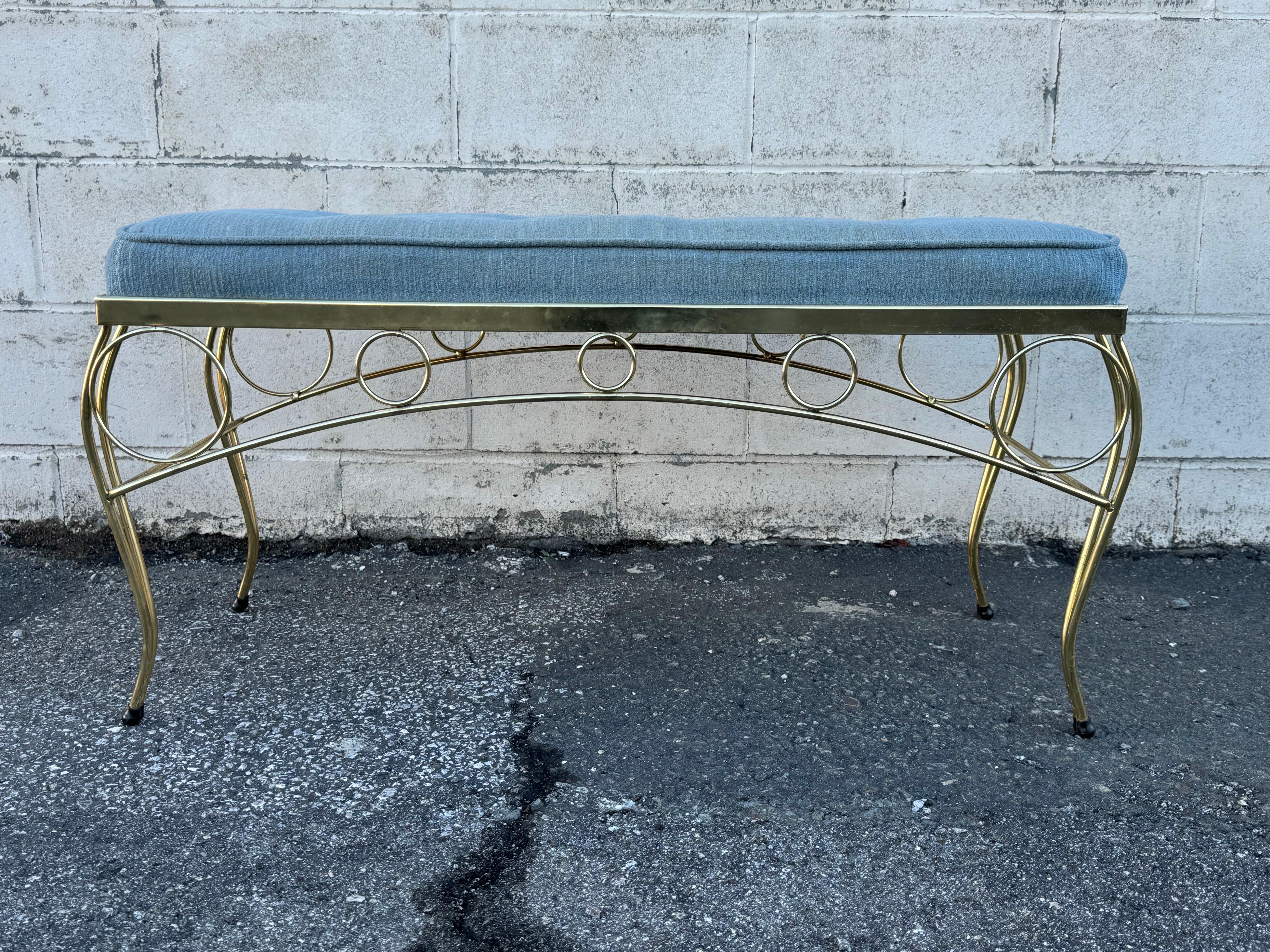 American Hollywood Regency Style Bench After George Koch and Sons For Sale