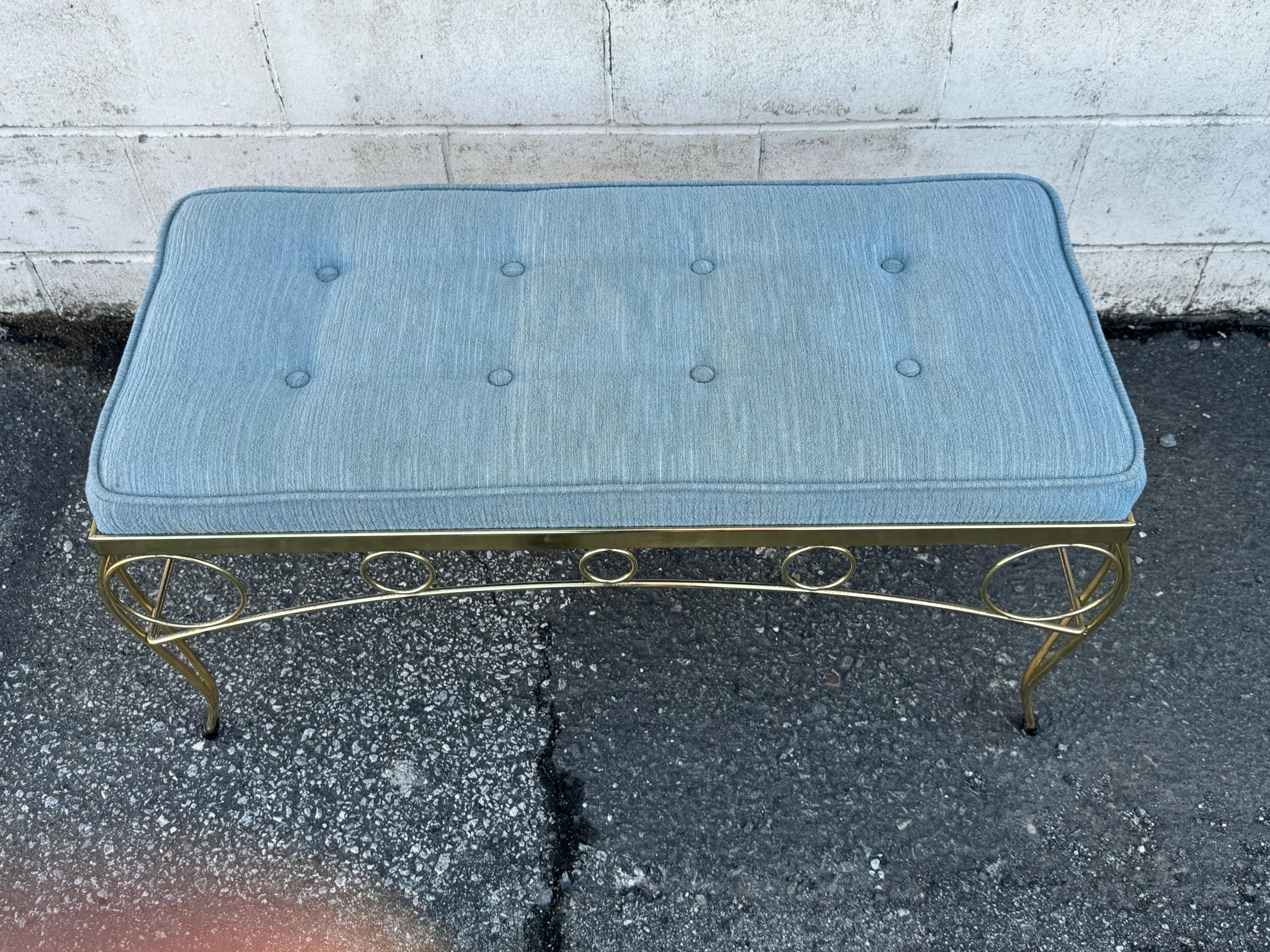 Hollywood Regency Style Bench After George Koch and Sons In Good Condition For Sale In San Carlos, CA