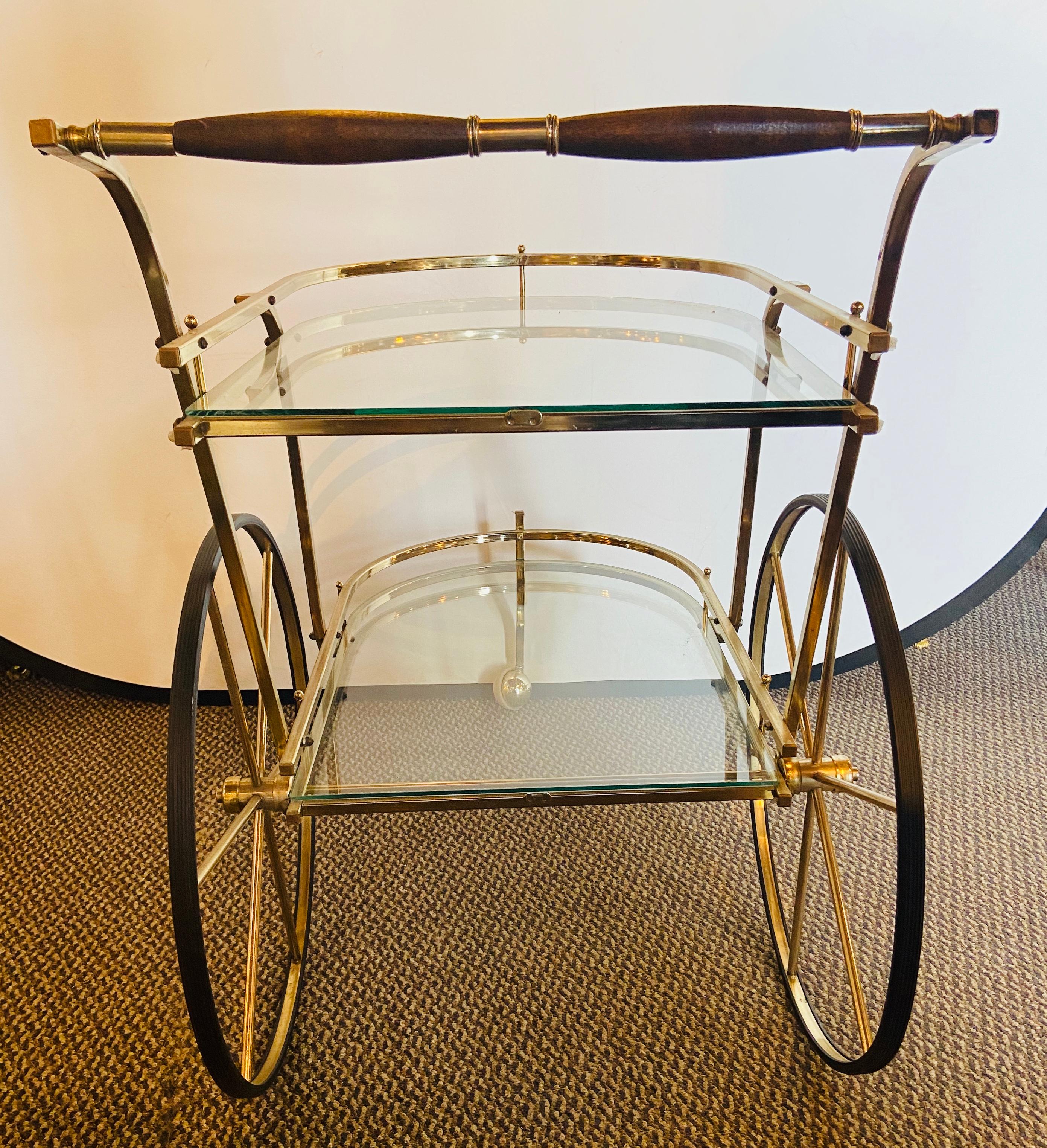 American Hollywood Regency Style Serving Cart / Tea Cart 