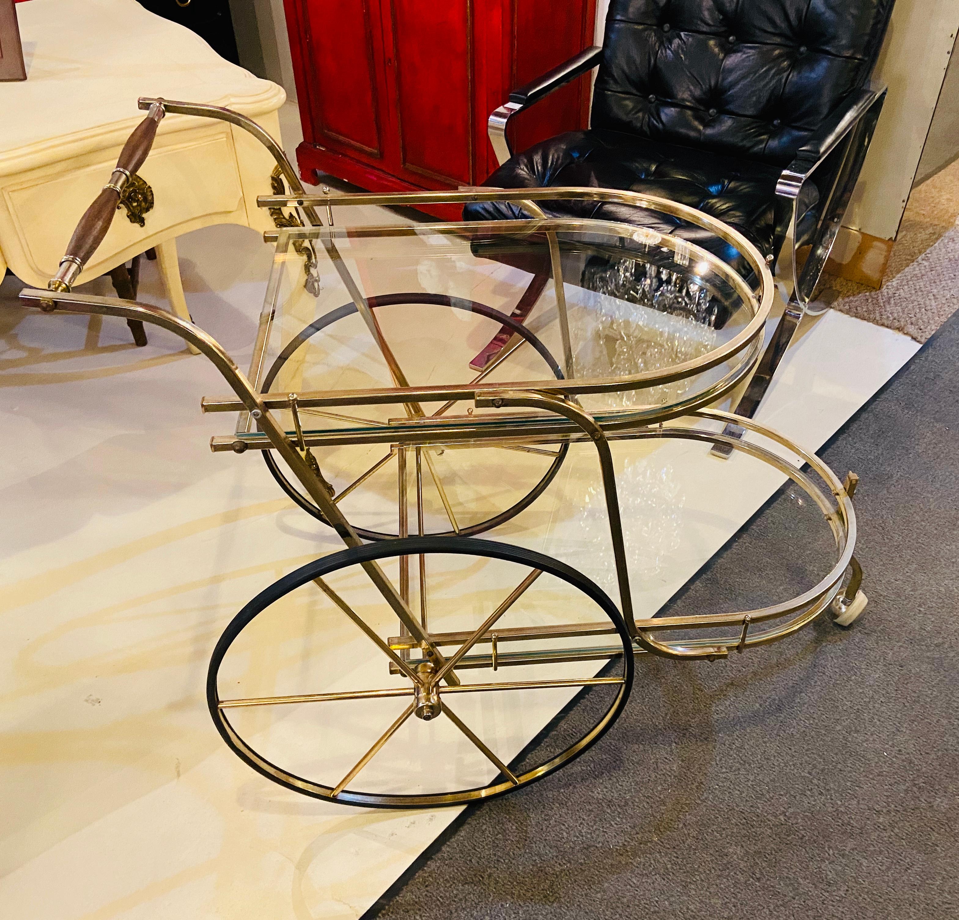 Hollywood Regency Style Serving Cart / Tea Cart  In Good Condition In Plainview, NY