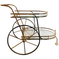 Vintage Hollywood Regency Style Serving Cart / Tea Cart 
