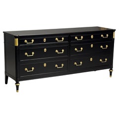 Hollywood Regency Style, Black Lacquer, Bronze, Dresser, USA, 1960s