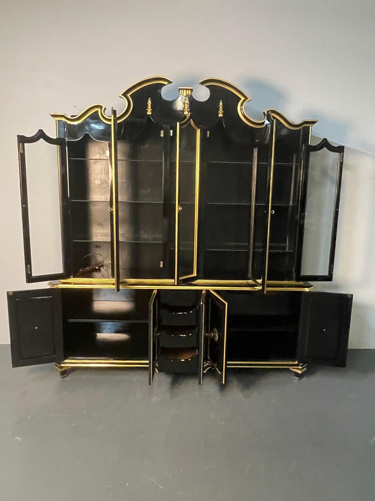 Hollywood Regency Style Bookcase / China Cabinet, Ebonized, Grosfeld House For Sale 1