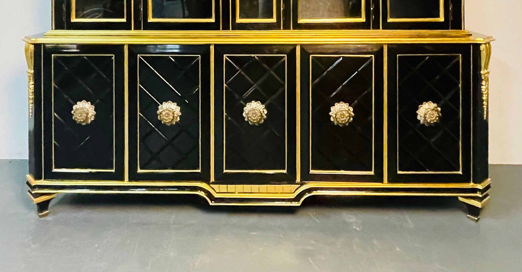 Hollywood Regency Style Bookcase / China Cabinet, Ebonized, Grosfeld House For Sale 2