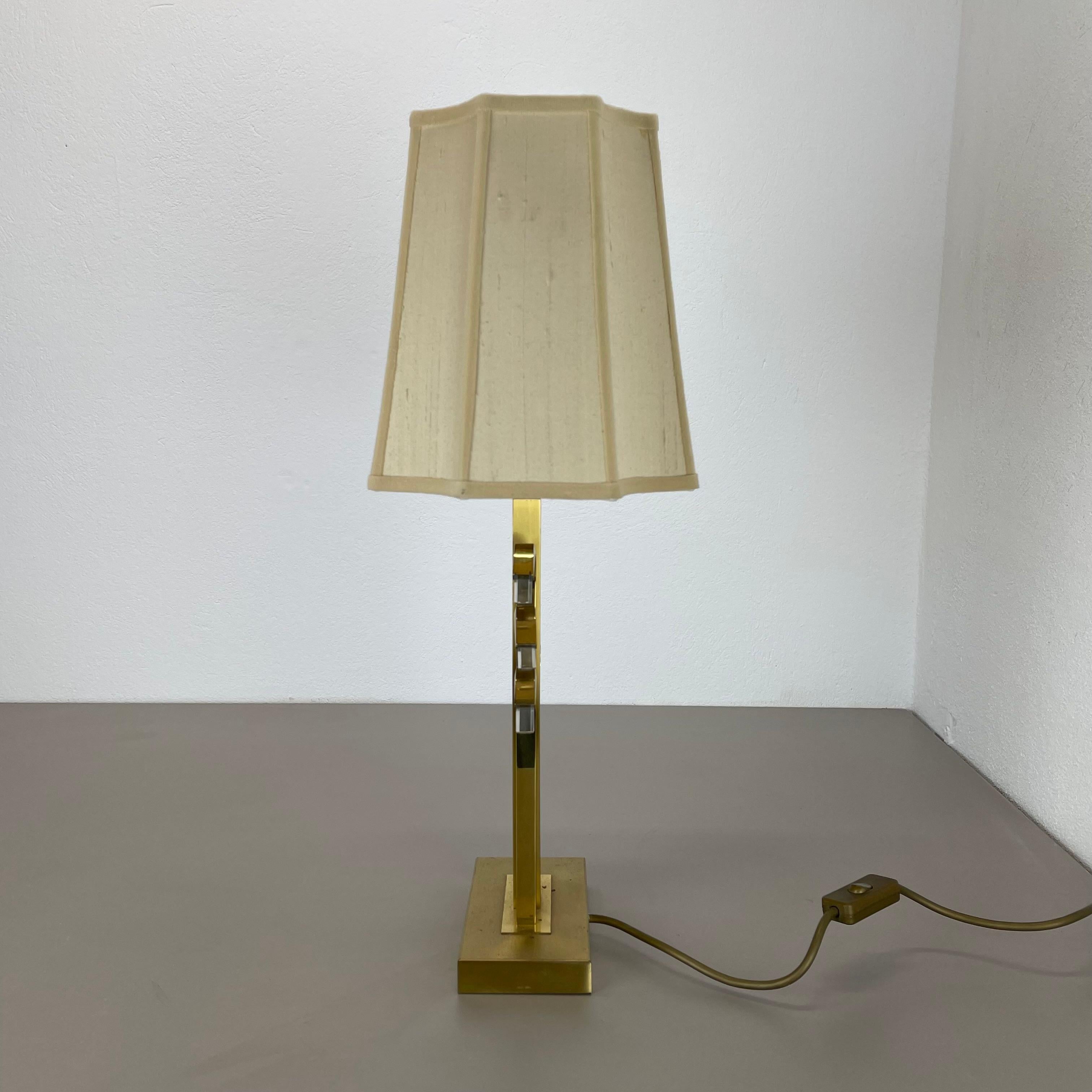 Mid-Century Modern Hollywood Regency Style Brass and Acryl Table Light by WKR Lights, Germany 1970s For Sale