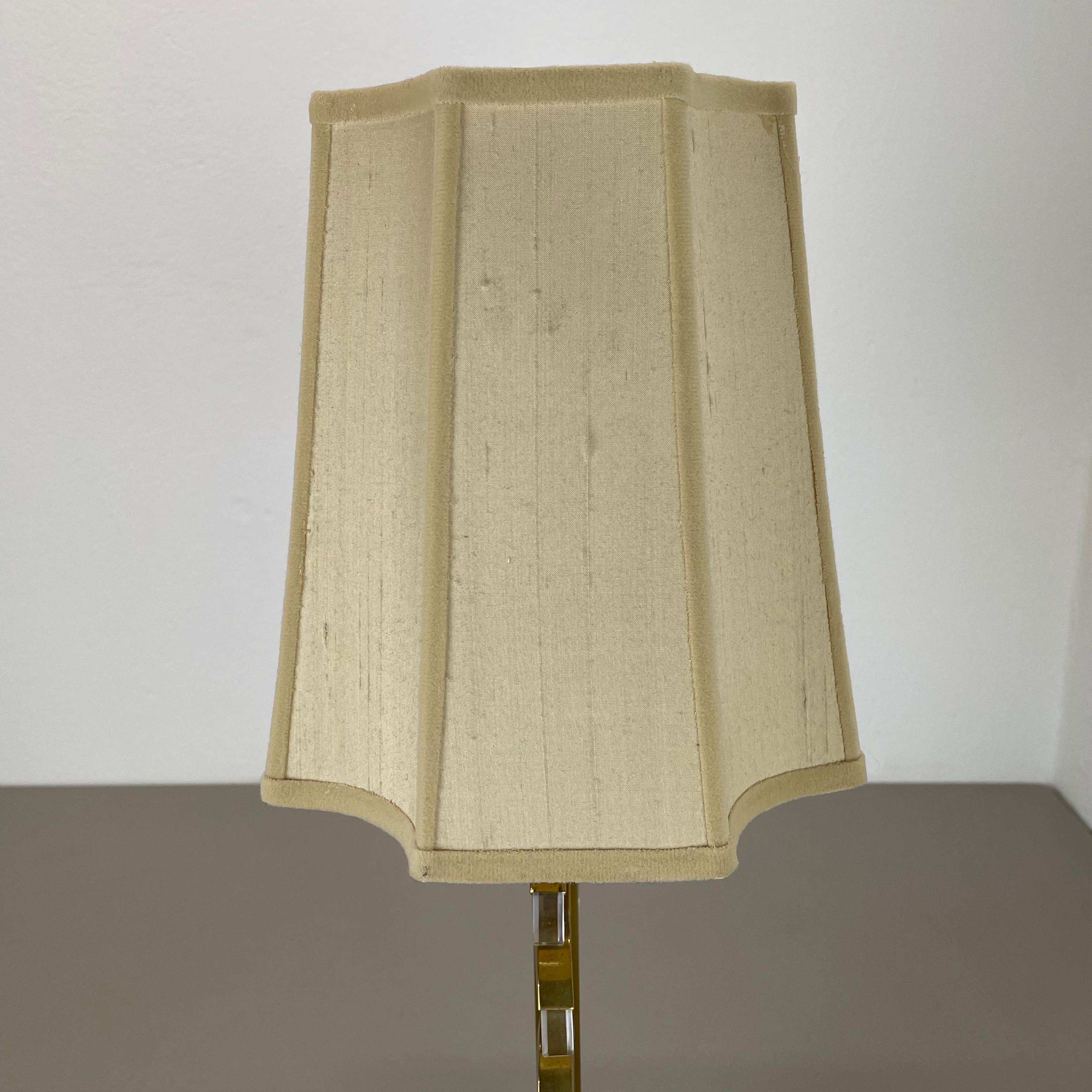 Italian Hollywood Regency Style Brass and Acryl Table Light by WKR Lights, Germany 1970s For Sale