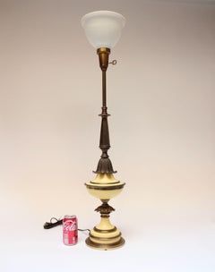 Hollywood Regency-Style Brass and Glass Table Lamp by Stiffel