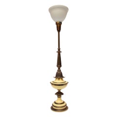 Hollywood Regency-Style Brass and Glass Table Lamp by Stiffel