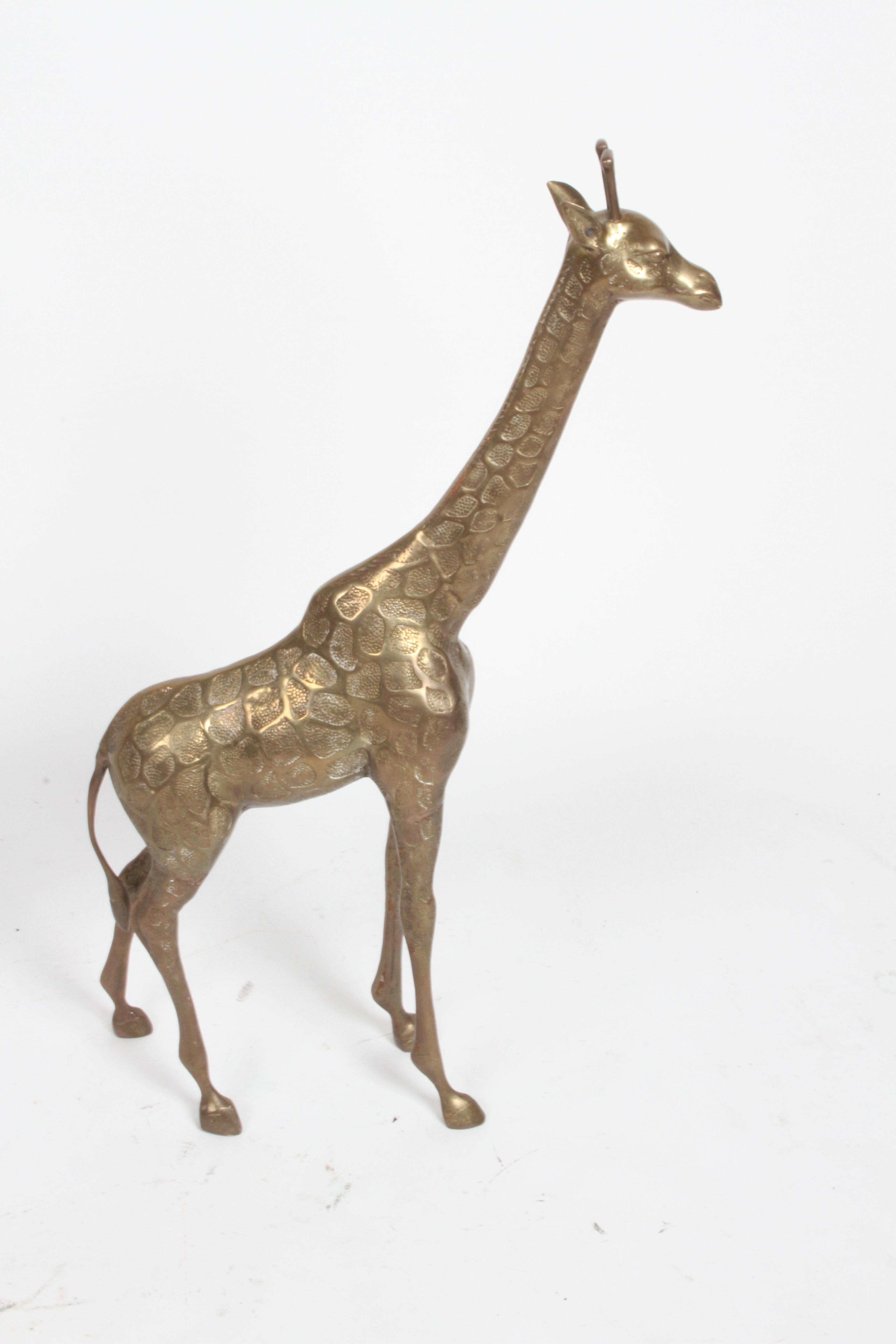Hollywood Regency Style Brass Giraffe Floor Statue or Sculpture, circa 1970s For Sale 2