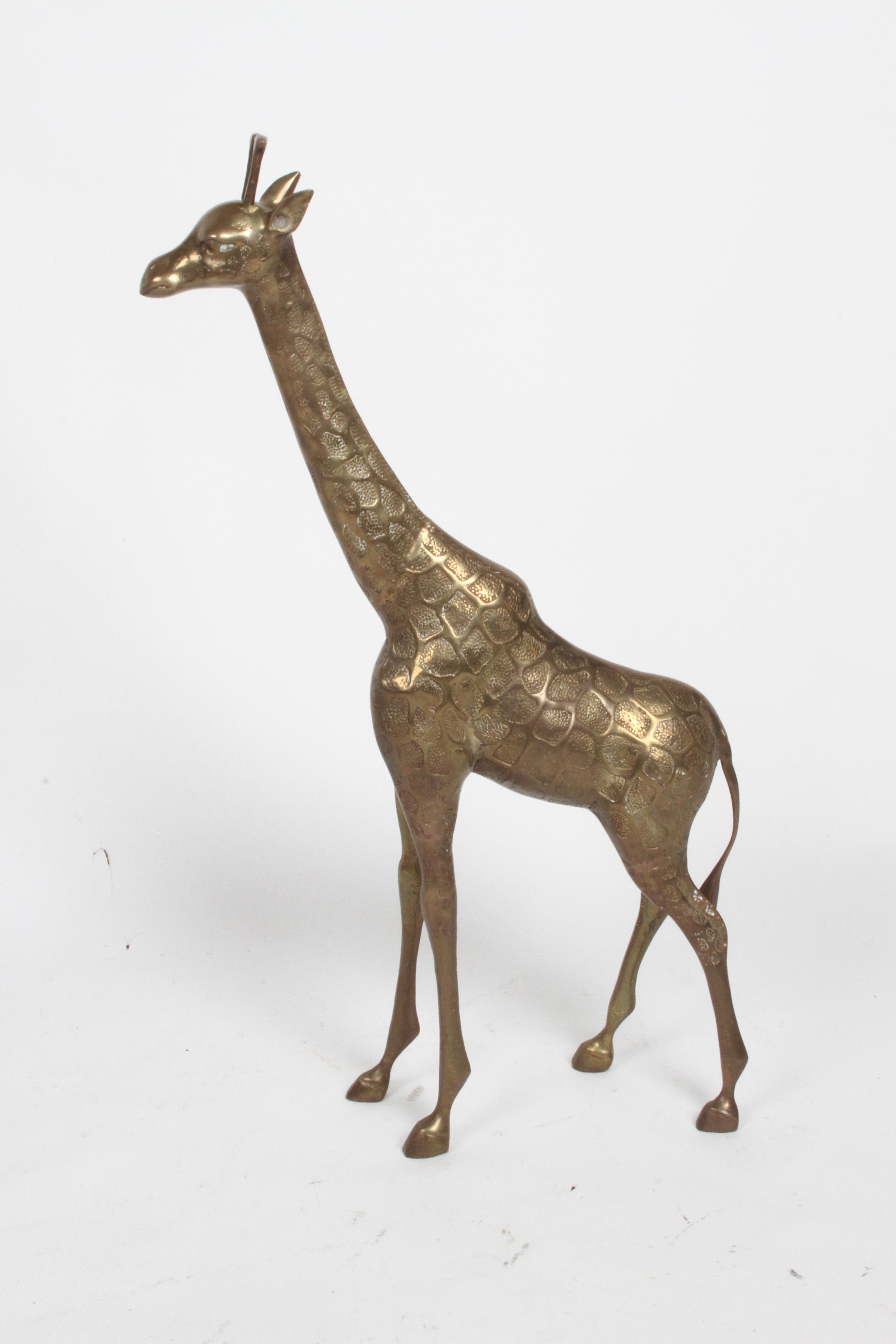 Hollywood-Regency-Stil Giraffen-Stehlampe oder Skulptur aus Messing, ca. 1970er Jahre (Hollywood Regency) im Angebot