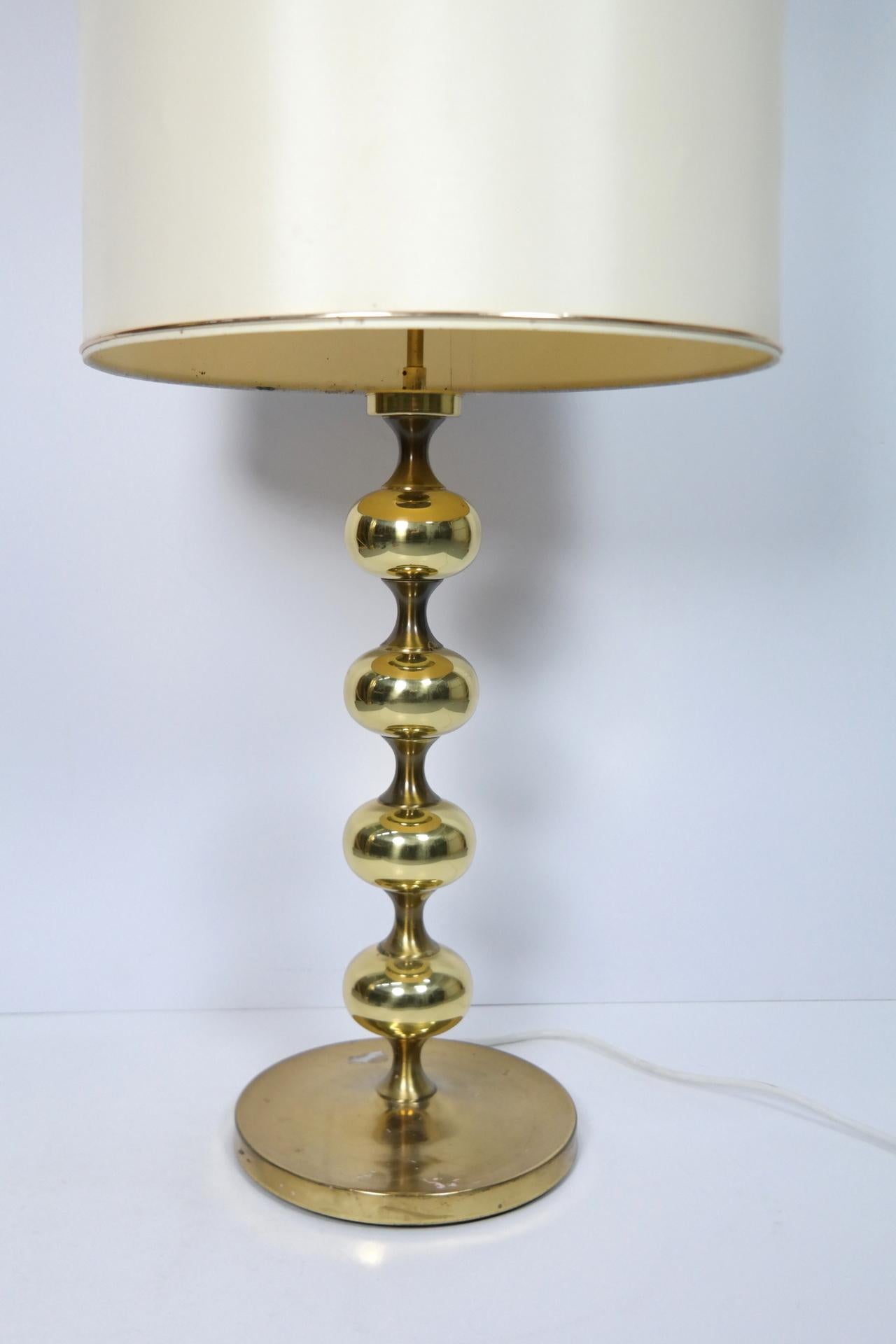 Hollywood Regency Style Brass Table Lamp, 1960s In Good Condition In Budapest, HU