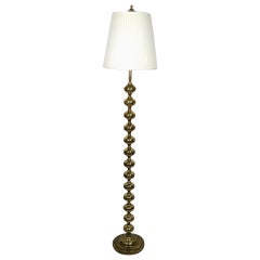 Hollywood Regency Style Brass Tall Floor Lamp, 1960s