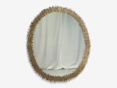 Hollywood Regency Style, Brutalist Modern, Round Wall Mirrors, Brass Star Motif
