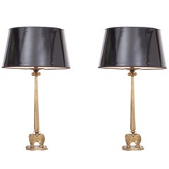 Hollywood Regency Style Candelabra Table Lamps in Brass, 1970s