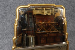 Hollywood Regency Style Carved Gilt Beveled Glass Mirror Attr. Friedman Brothers