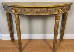 Hollywood Regency Style Half Moon Console Table