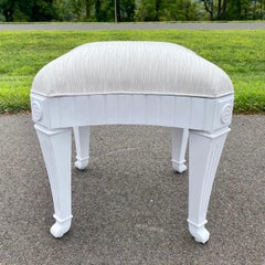 Hollywood Regency Style Casa Stradivari Plaster Paw Foot Ottoman Stool