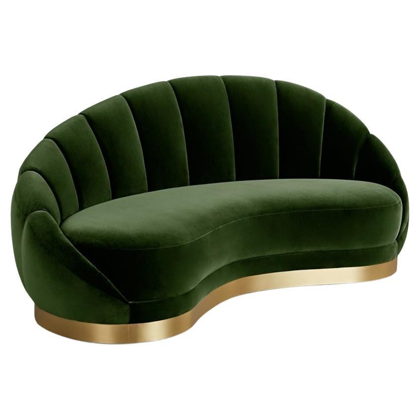 Hollywood Regency Style Chaise Longue Offered in Velvet For Sale
