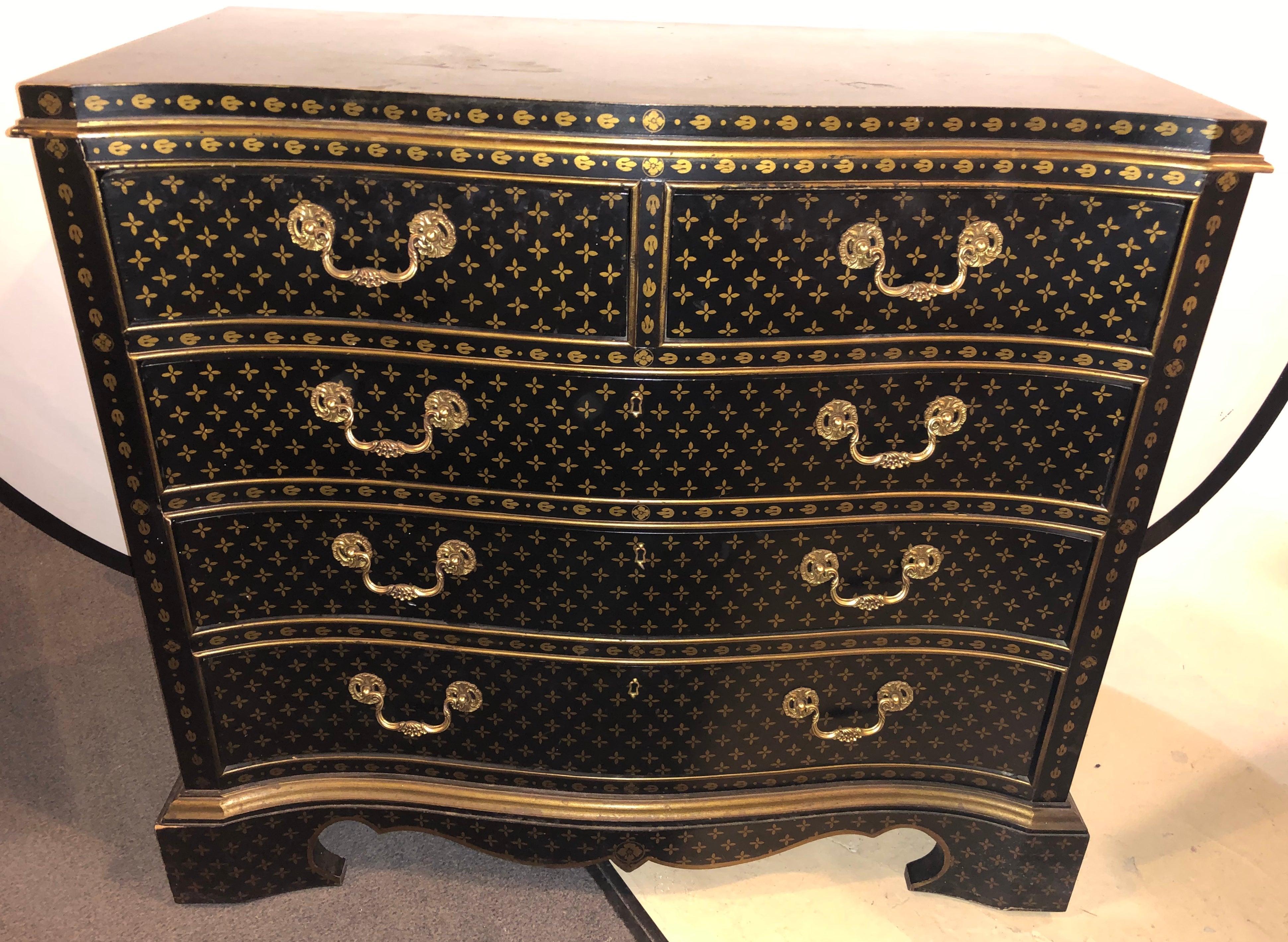 Hollywood Regency Style Chest / Commode Nightstand, Painted Louis Vuitton Style In Good Condition In Plainview, NY