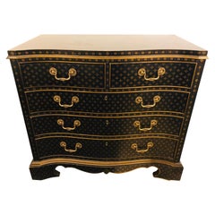 Hollywood Regency Style Chest / Commode Nightstand, Painted Louis Vuitton Style