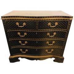 Hollywood Regency Style Chest / Commode Nightstand, Painted Louis Vuitton Style